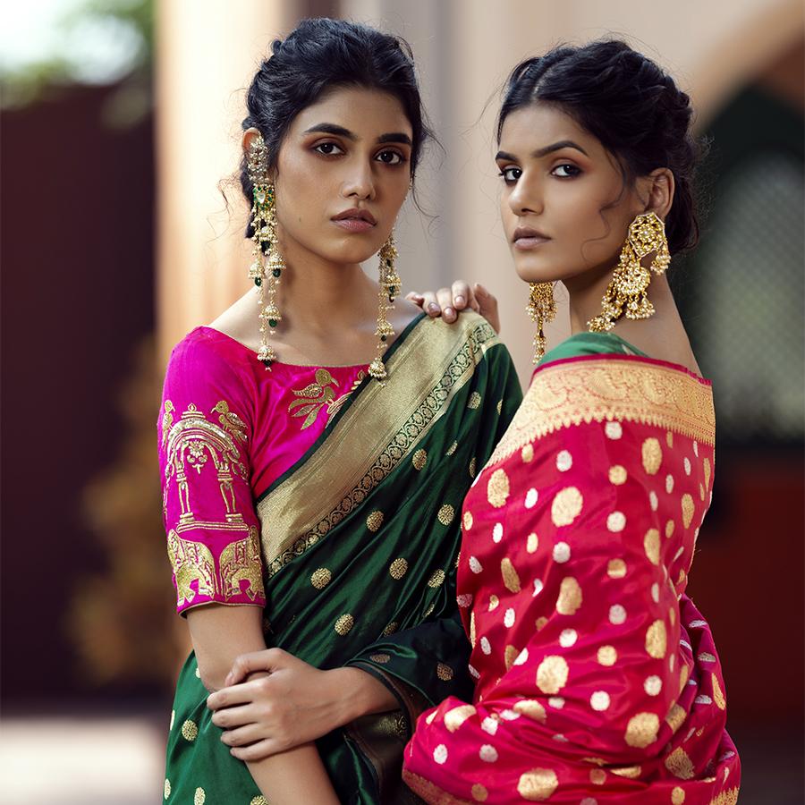 Banarasi Handloom Saree with Kadhwa Weave – WeaverStory
