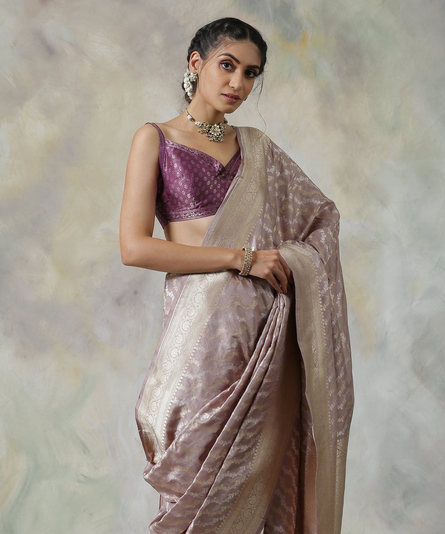Pastel Handloom Banarasi Katan Silk Saree