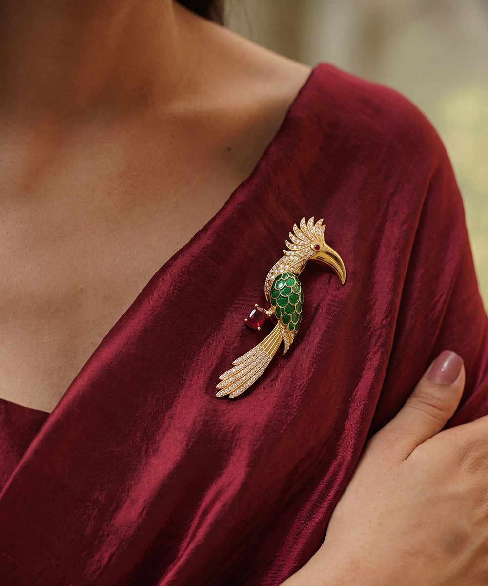 Royal Hornbill Brooch