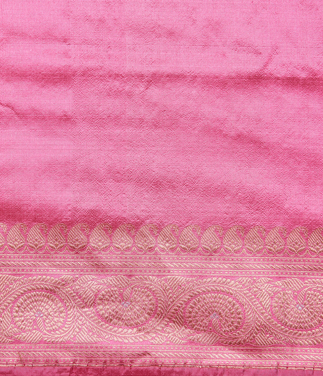 Handloom Soft Pink Banarasi Saree With Small Zari Paisleys