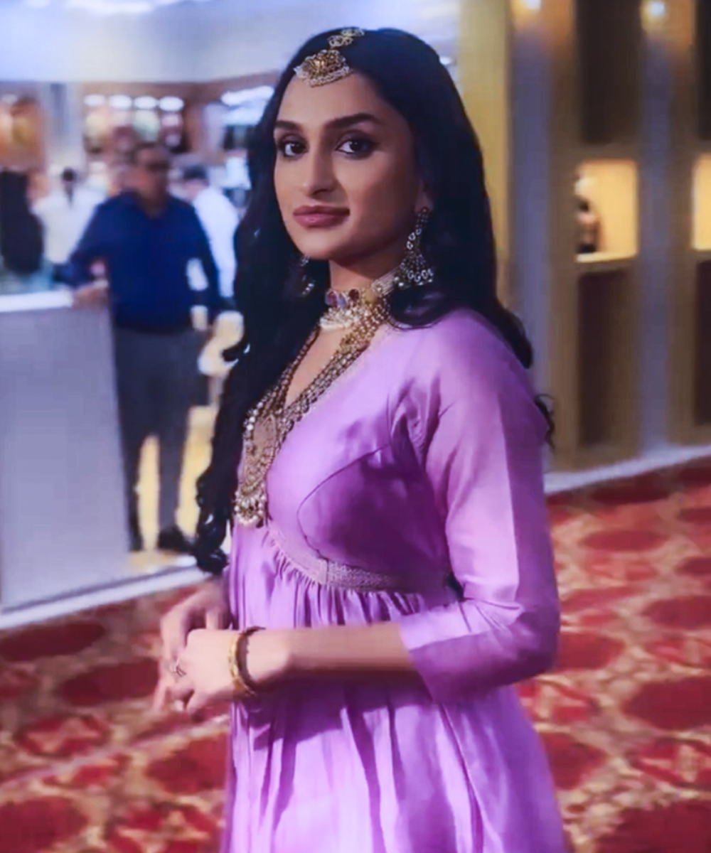 Dhanya Ramkumar In Lavender Handloom Chanderi Peplum Top With Gharara Ready To Wear Silk Ensembles