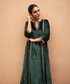 Priya Prakash Varrier In Hand Embroidered Dark Green Velvet Kurta Set Ready To Wear Silk Ensembles