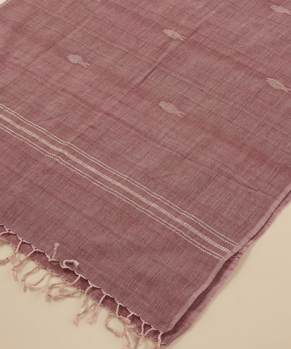 Brick Handloom Cotton Fish Motif Ikat Stole