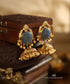 Anjali_Handcrafted_Jhumka_With_Green_Semi_Precious_Stones_WeaverStory_01