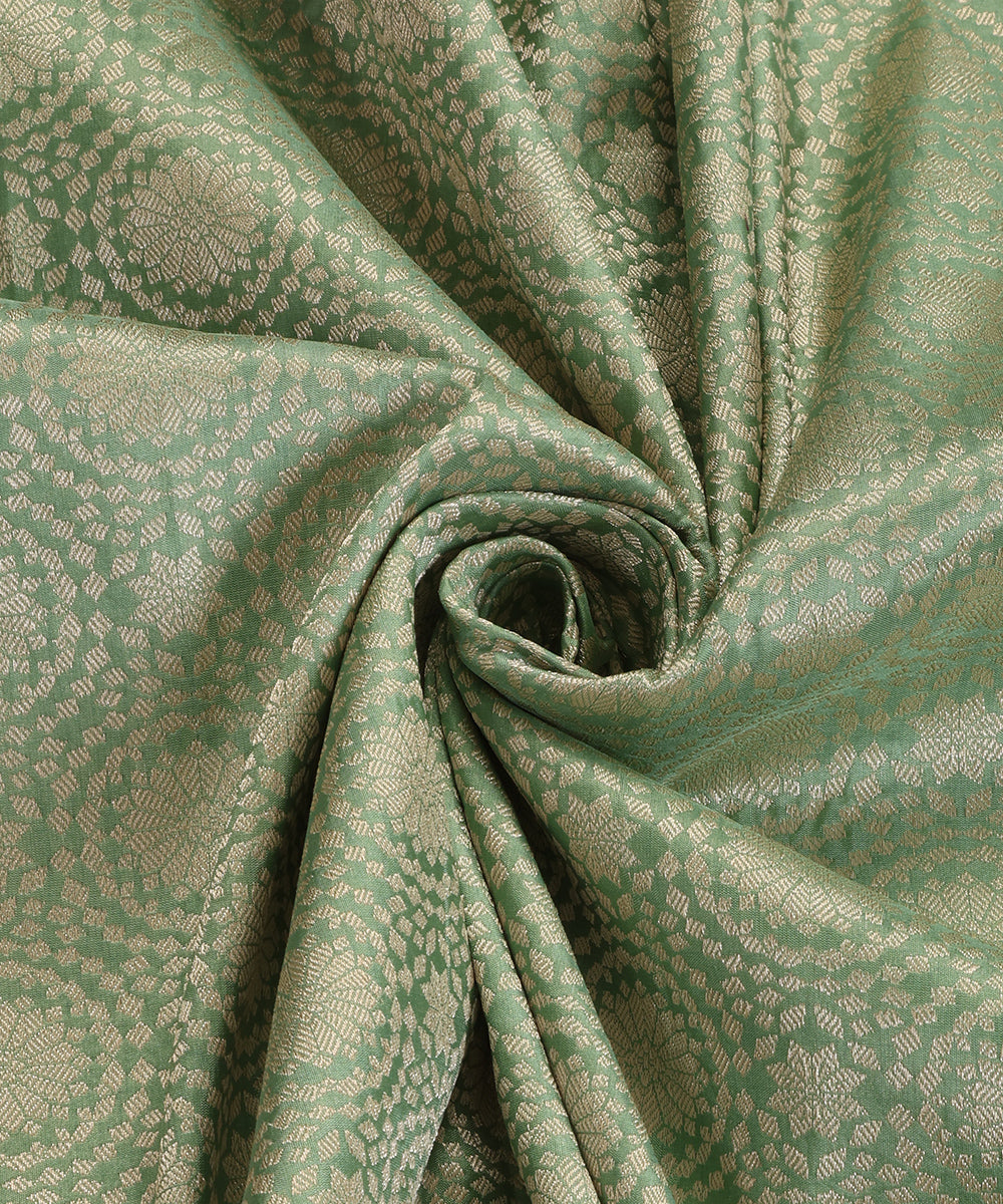 Mint Green Pure Katan Silk Handloom Banarasi Dupatta with Brocade Weave