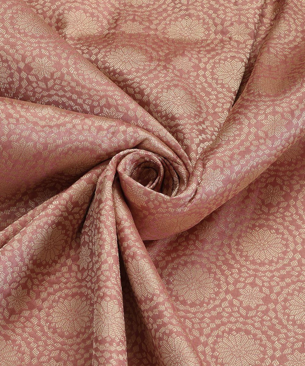 Blush Pink Pure Katan Silk Handloom Banarasi Dupatta with Brocade Weave