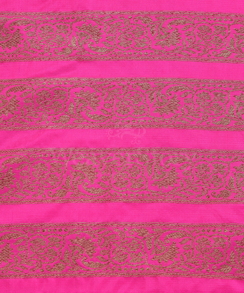 Hot_Pink_Handloom_Pure_Katan_Silk_Antique_Zari_Banarasi_Lehenga_WeaverStory_06