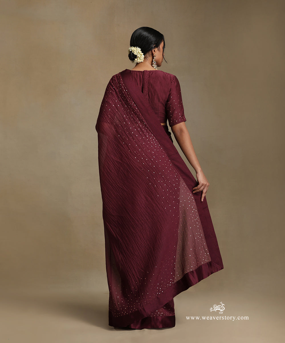 Plum_Hand_Embroidered_Pure_Chanderi_Saree_With_Stitched_Blouse_WeaverStory_03