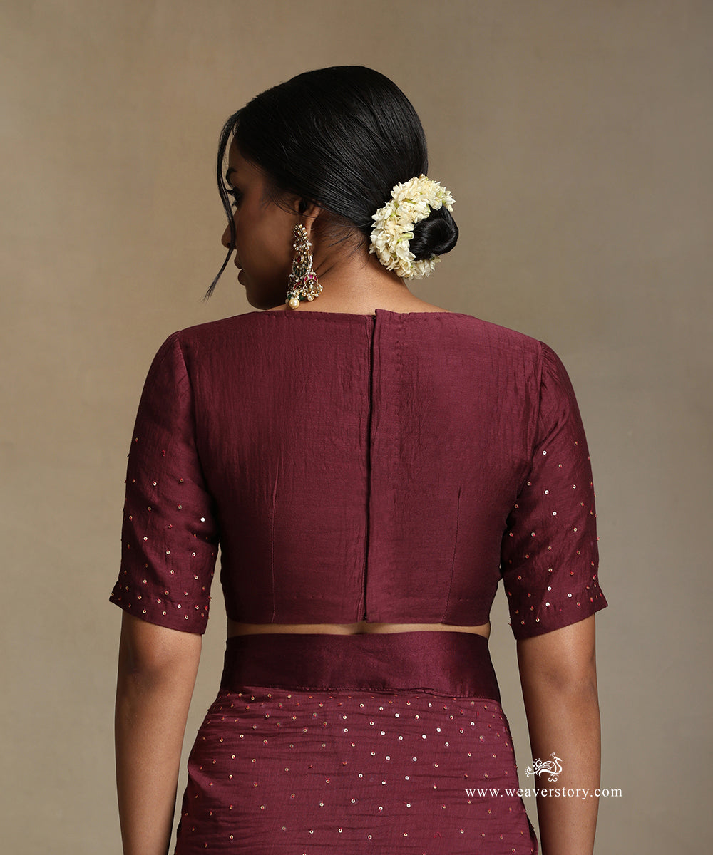 Plum_Hand_Embroidered_Pure_Chanderi_Saree_With_Stitched_Blouse_WeaverStory_07