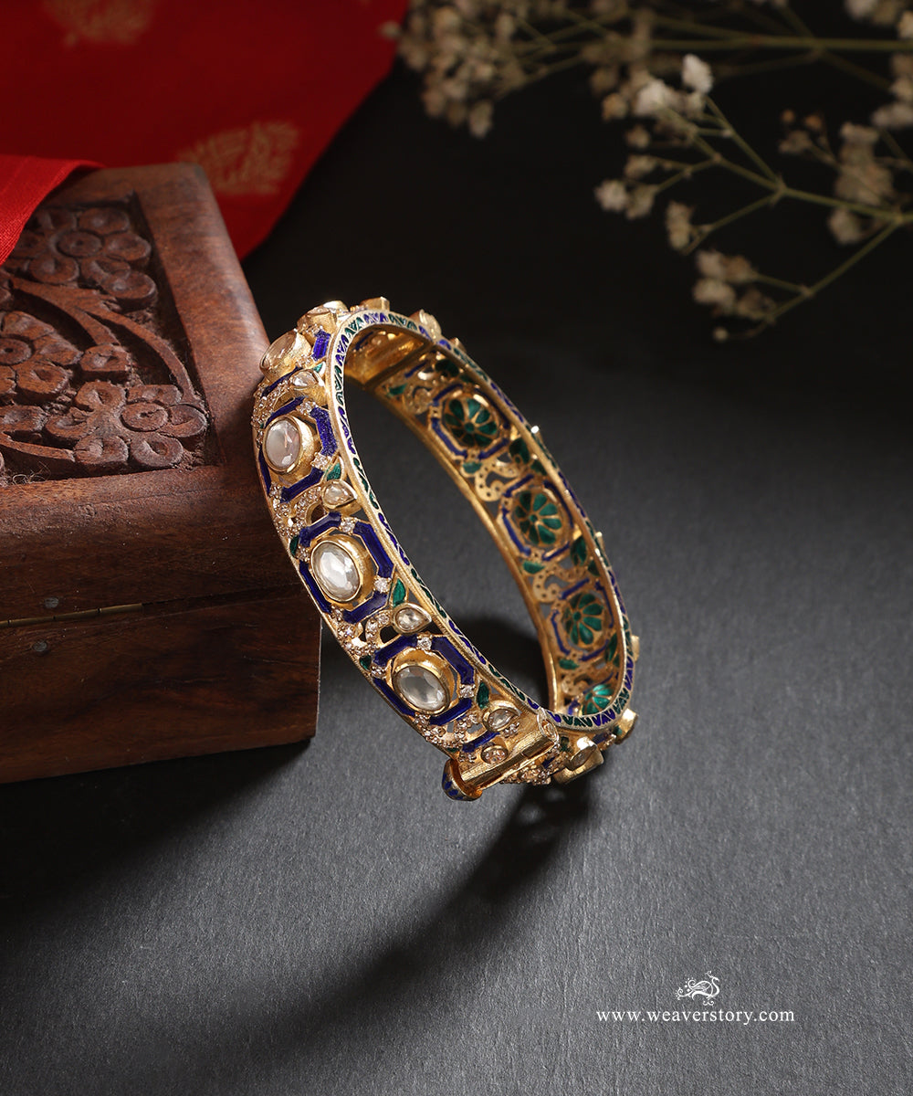 Amara_Handcrafted_Silver_Openable_Bangle_With_Meenakari_Jadau_Work_WeaverStory_01