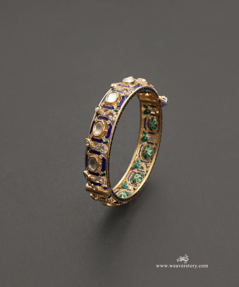 Amara_Handcrafted_Silver_Openable_Bangle_With_Meenakari_Jadau_Work_WeaverStory_02