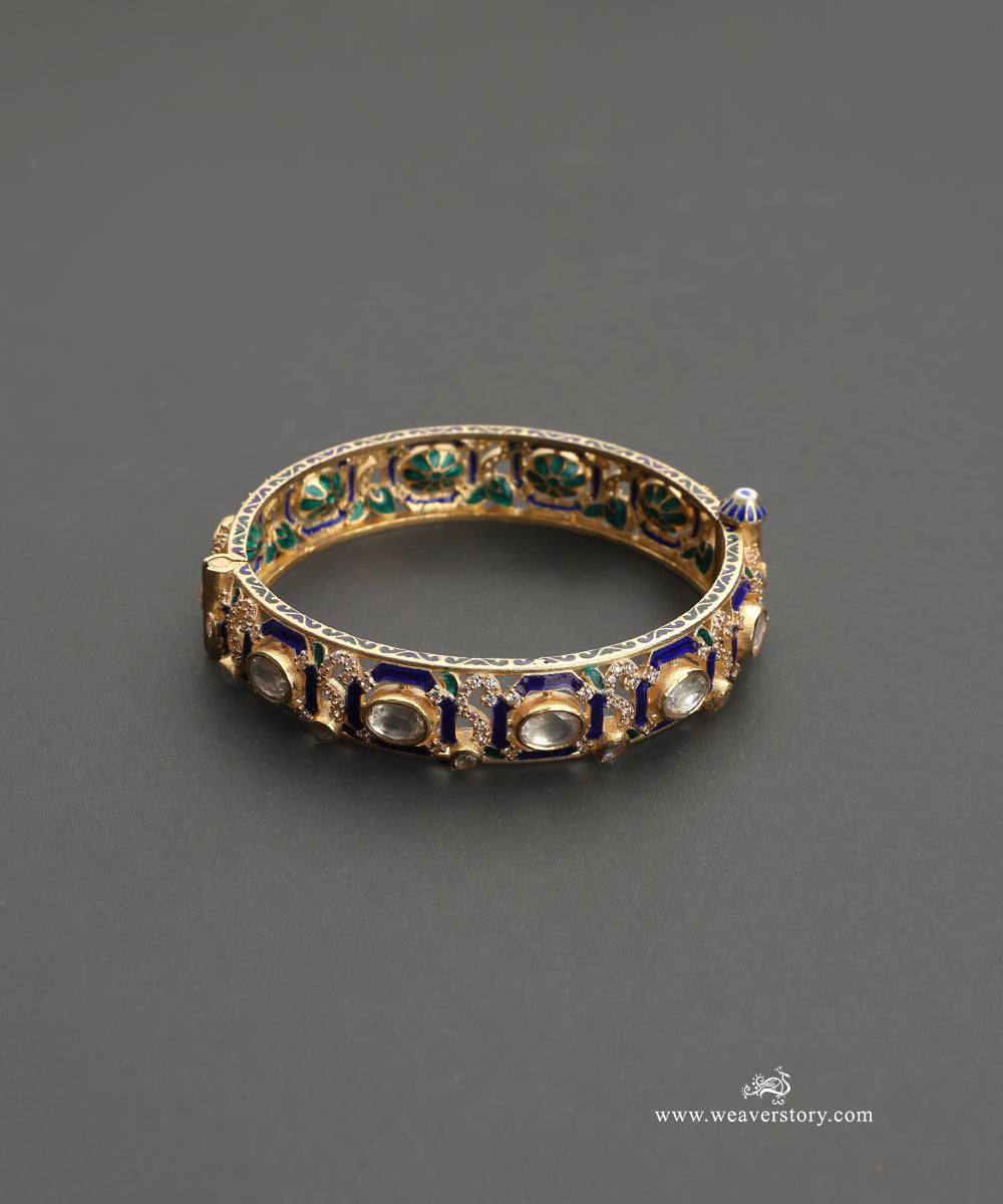 Amara_Handcrafted_Silver_Openable_Bangle_With_Meenakari_Jadau_Work_WeaverStory_03