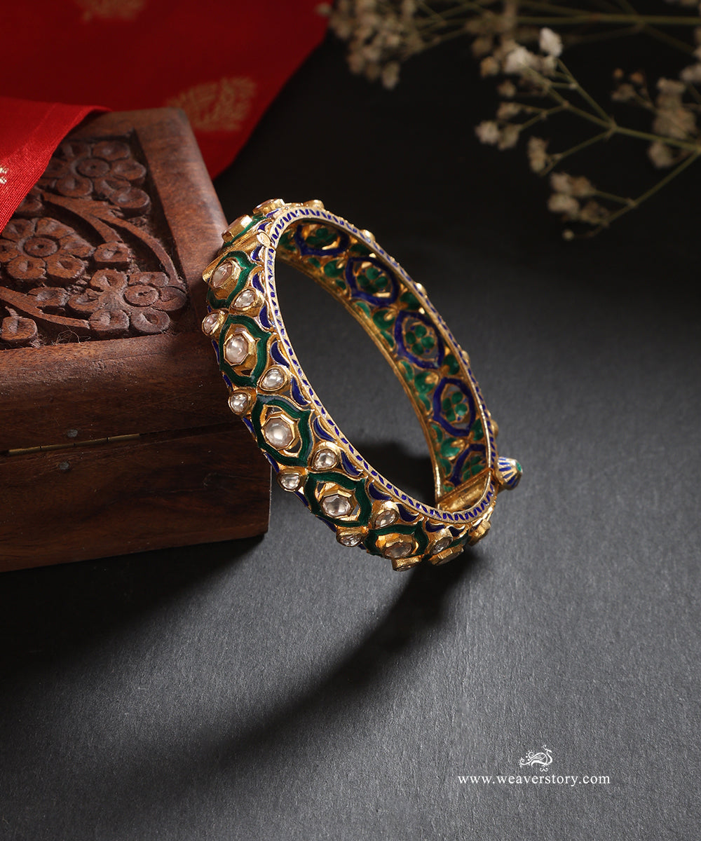 Dana_Handcrafted_Silver_Openable_Bangles_Set_With_Meenakari_Jadau_Work_WeaverStory_01