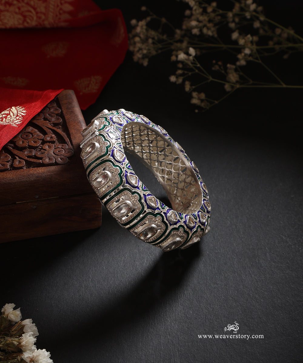 Eman_Handcrafted_Silver_Openable_Bangles_With_Meenakari_Jadau_Work_WeaverStory_01