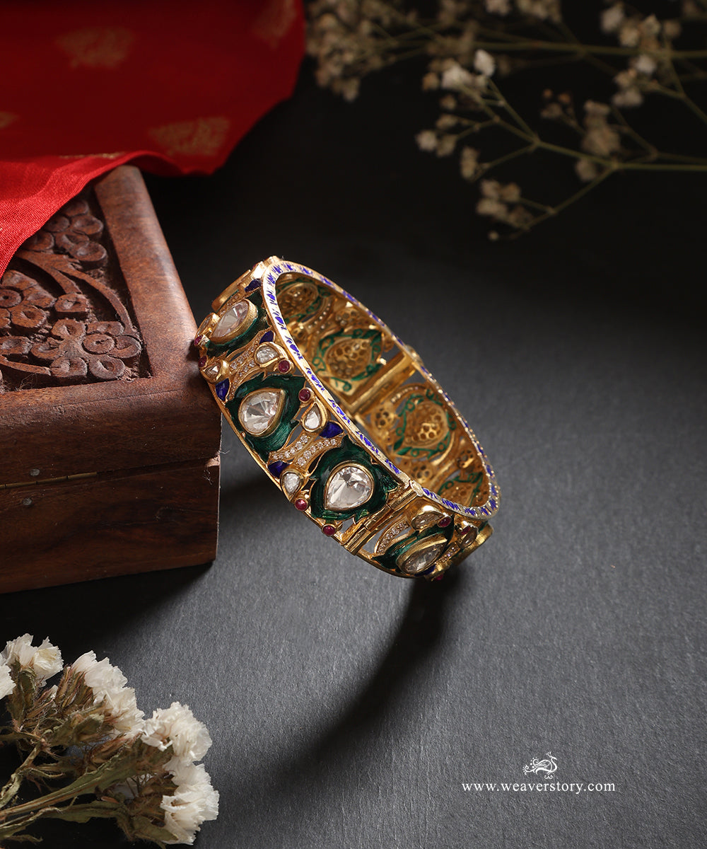 Anhita_Handcrafted_Silver_Openable_Bangles_With_Meenakari_Jadau_Work_WeaverStory_01