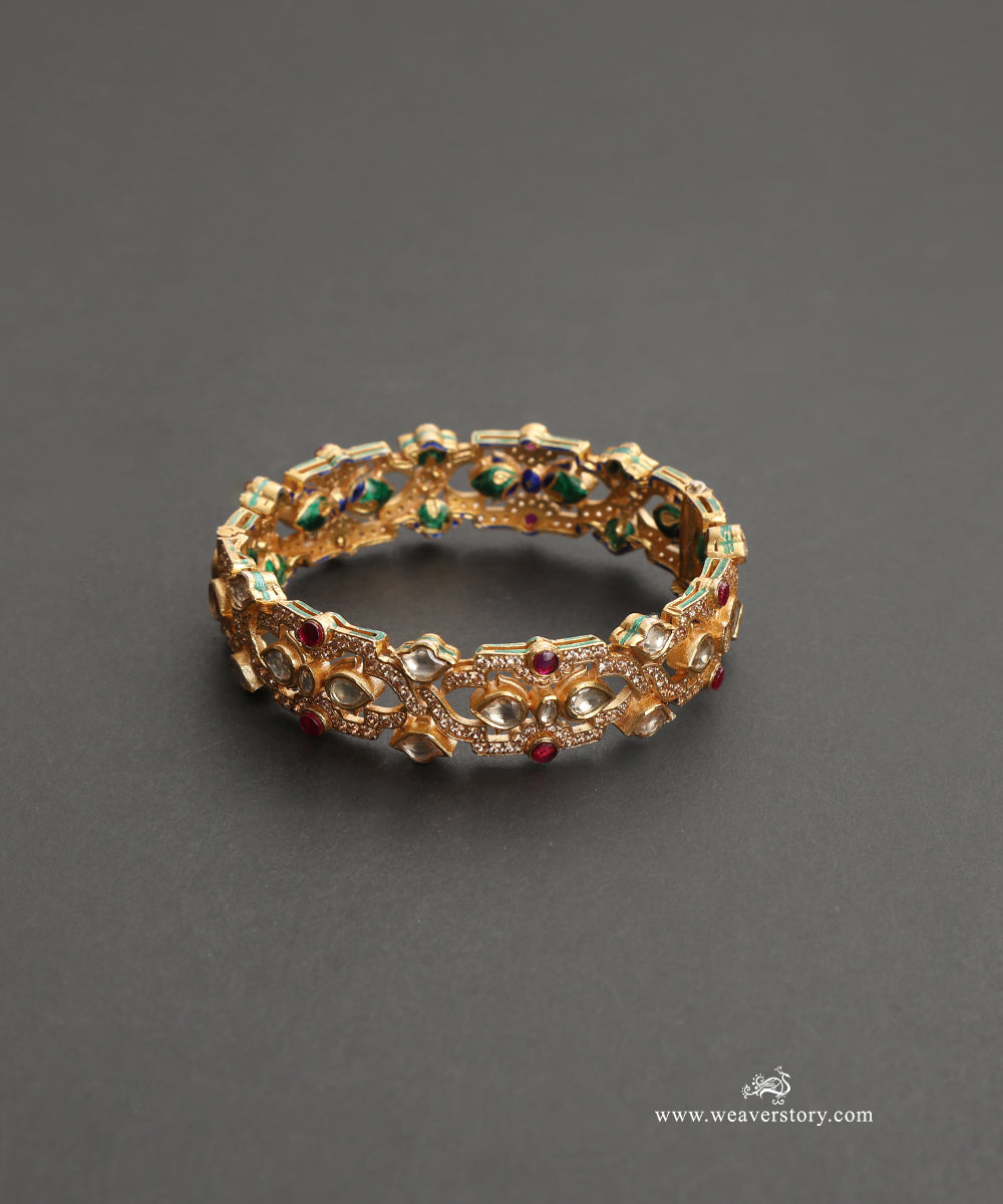 Banu_Handcrafted_Silver_Openable_Bangles_With_Meenakari_Jadau_Work_WeaverStory_03