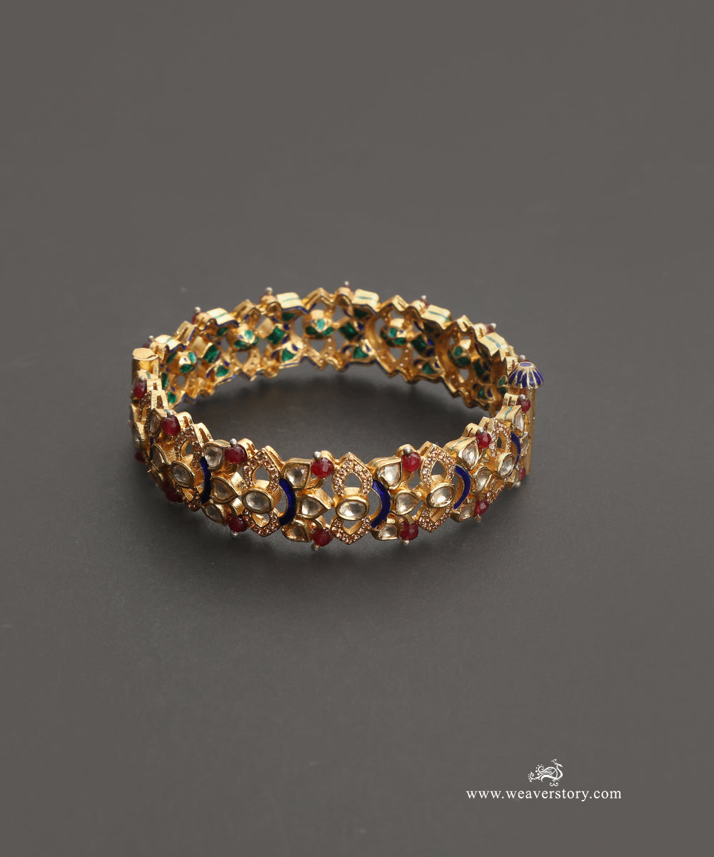 Delara_Handcrafted_Silver_Openable_Bangles_With_Meenakari_Jadau_Work_WeaverStory_03