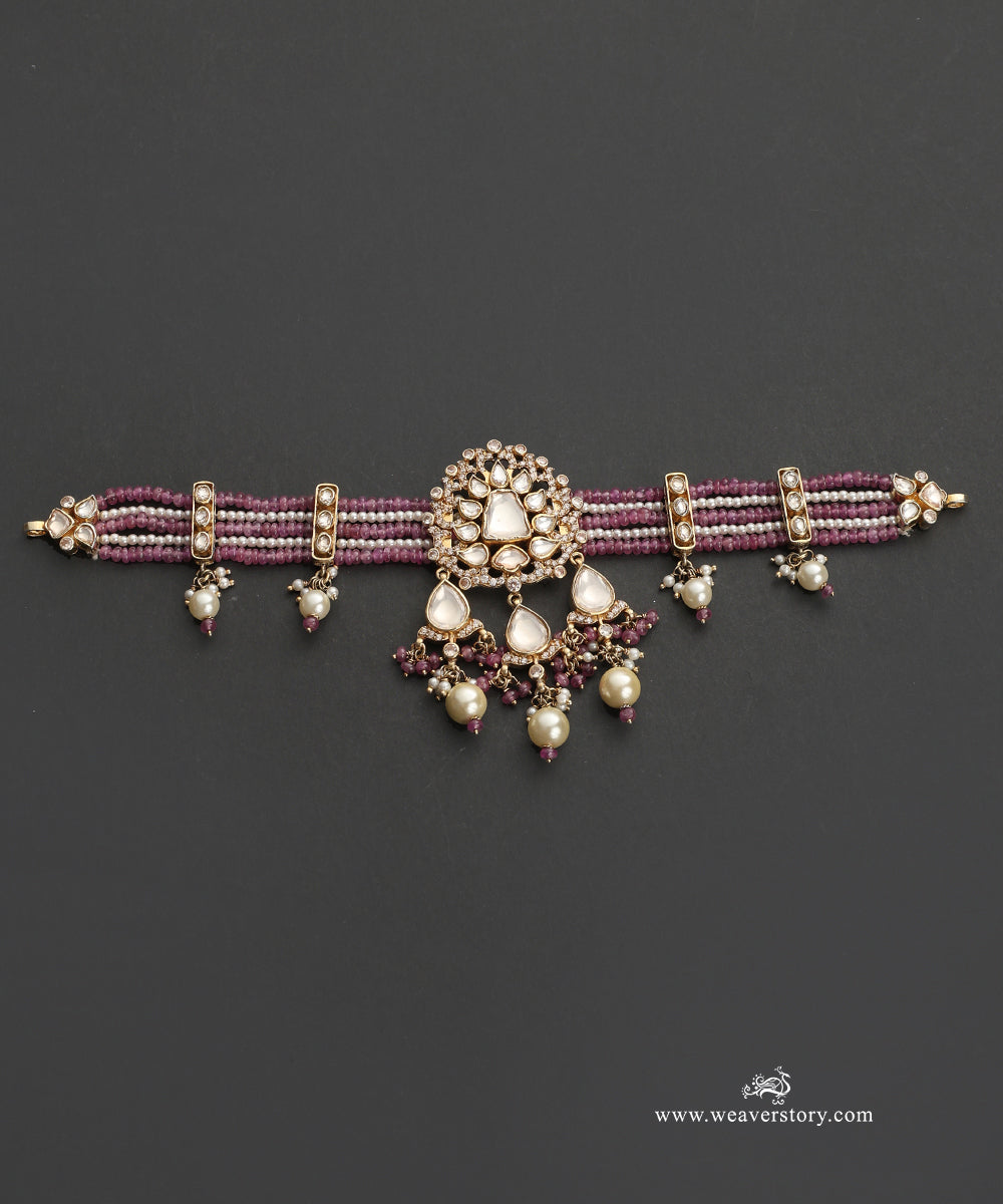 Karima_Handcrafted_Silver_Choker_With_Meenakari_Jadau_Work_WeaverStory_03