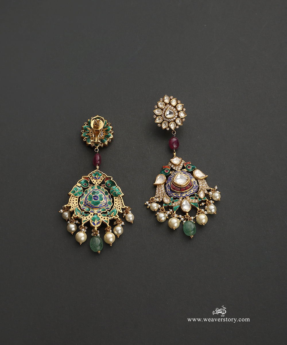 Nawal_Handcrafted_Silver_Necklace_With_Meenakari_Jadau_Work_WeaverStory_03
