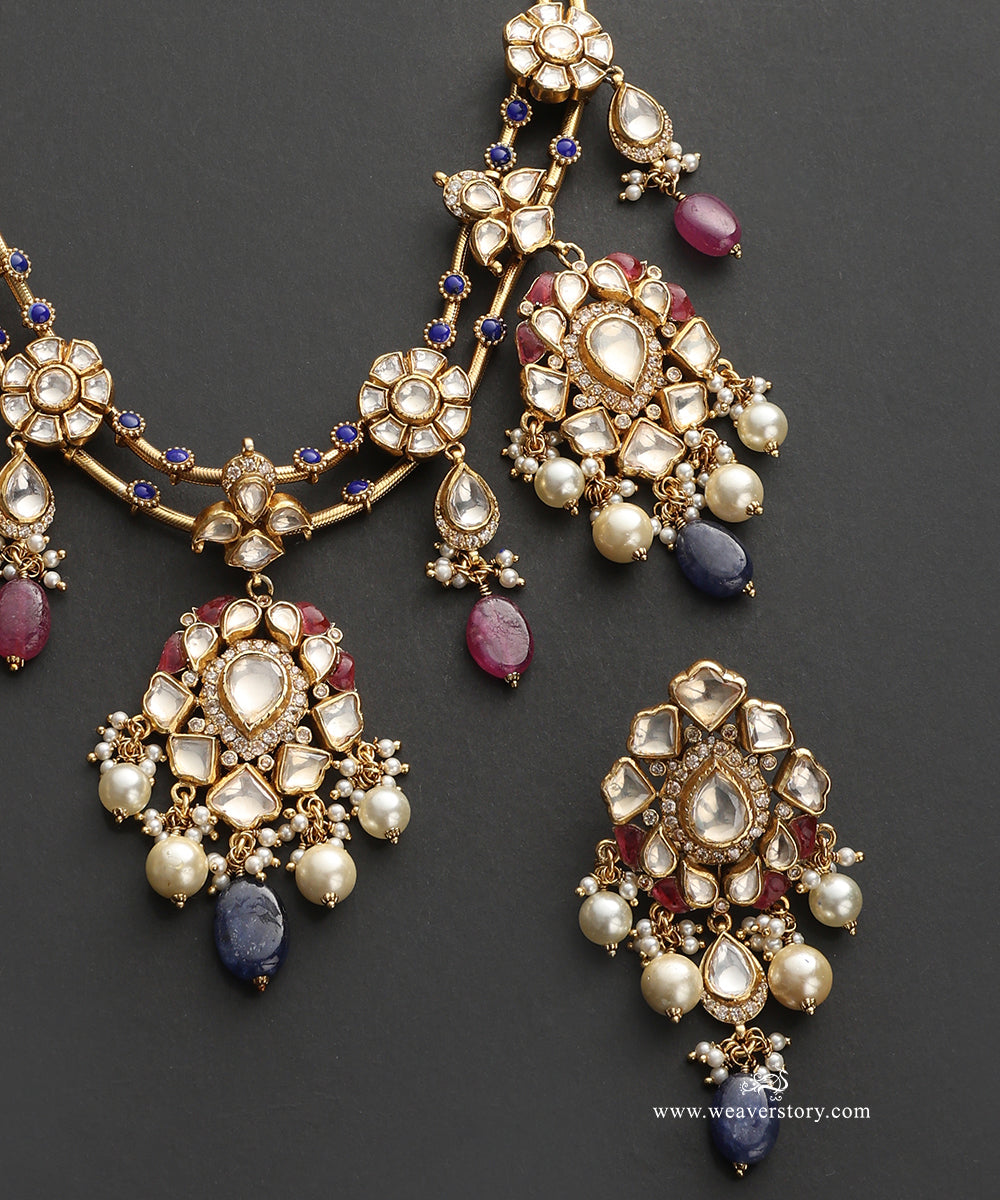 Sabreen_Handcrafted_Silver_Necklace_With_Meenakari_Jadau_Work_WeaverStory_04