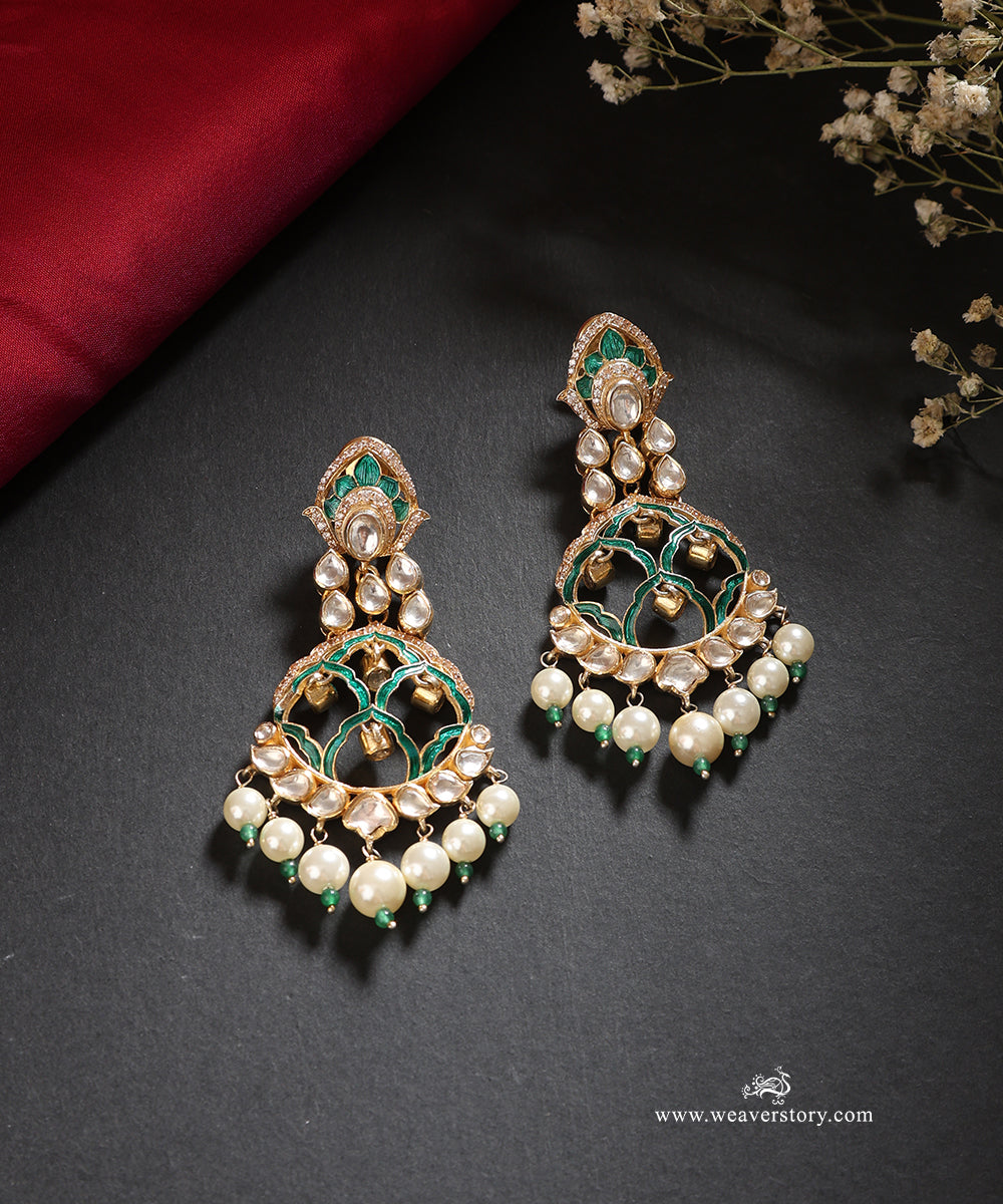 Samira_Handcrafted_Silver_Earrings_With_Meenakari_Jadau_Work_WeaverStory_01