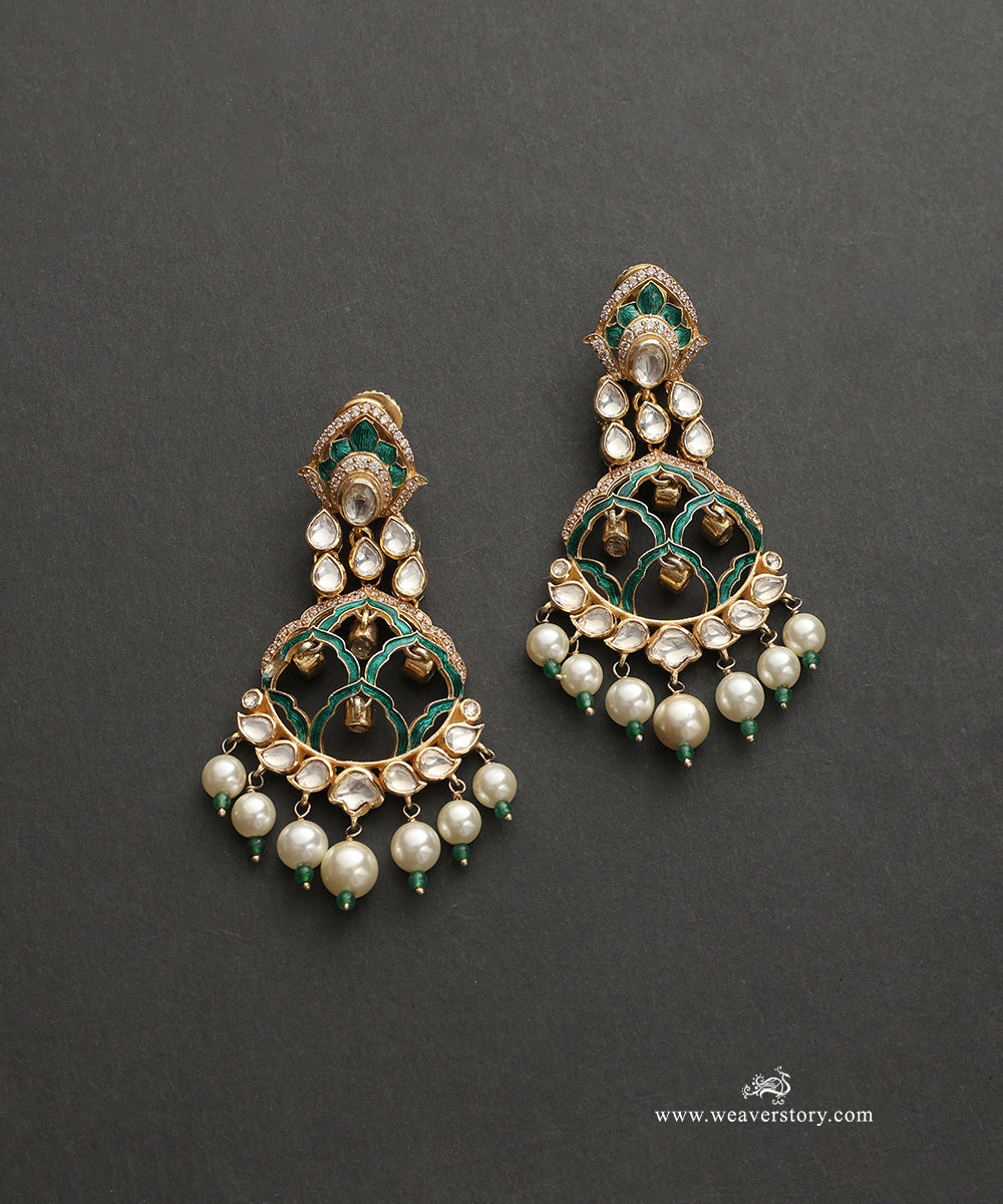 Samira_Handcrafted_Silver_Earrings_With_Meenakari_Jadau_Work_WeaverStory_02