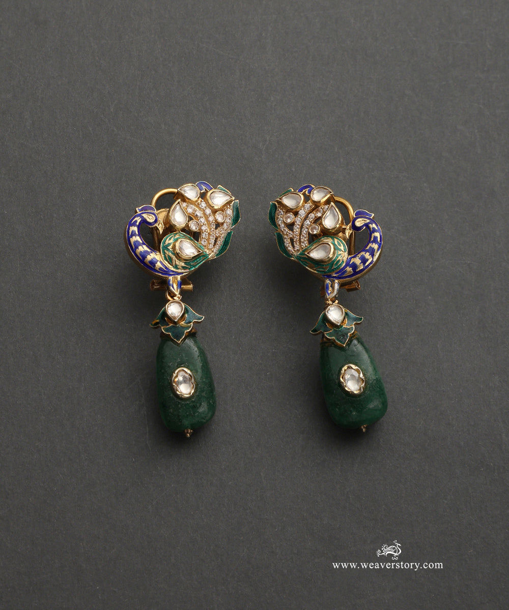 Tahira_Handcrafted_Silver_Earrings_With_Peacock_Motifs_In_Meenakari_Jadau_Work_WeaverStory_02