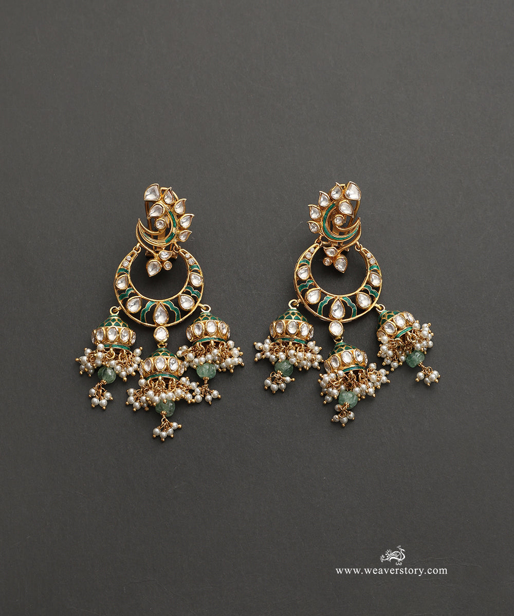 Yasmin_Handcrafted_Silver_Earrings_With_Meenakari_Jadau_Work_WeaverStory_02