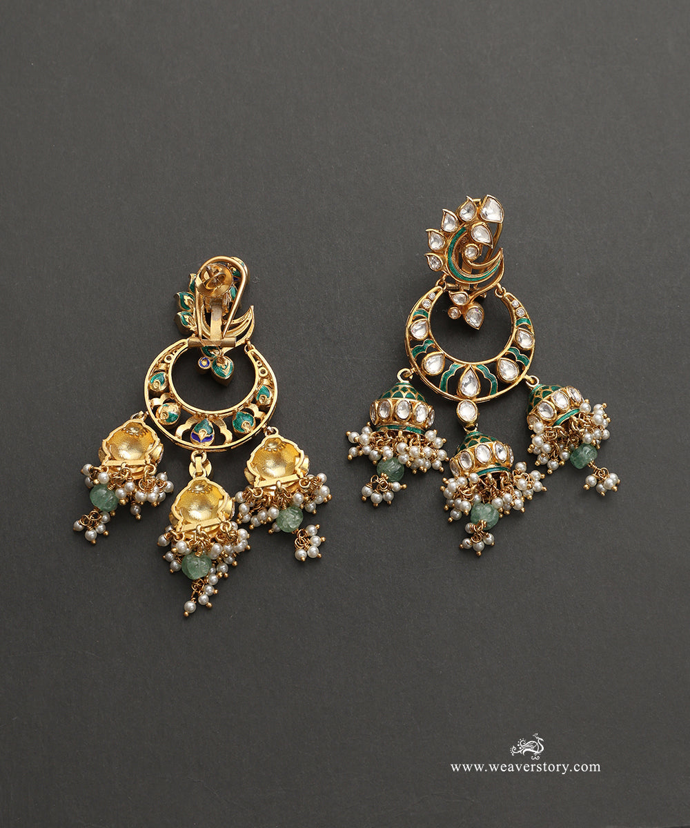 Yasmin_Handcrafted_Silver_Earrings_With_Meenakari_Jadau_Work_WeaverStory_03