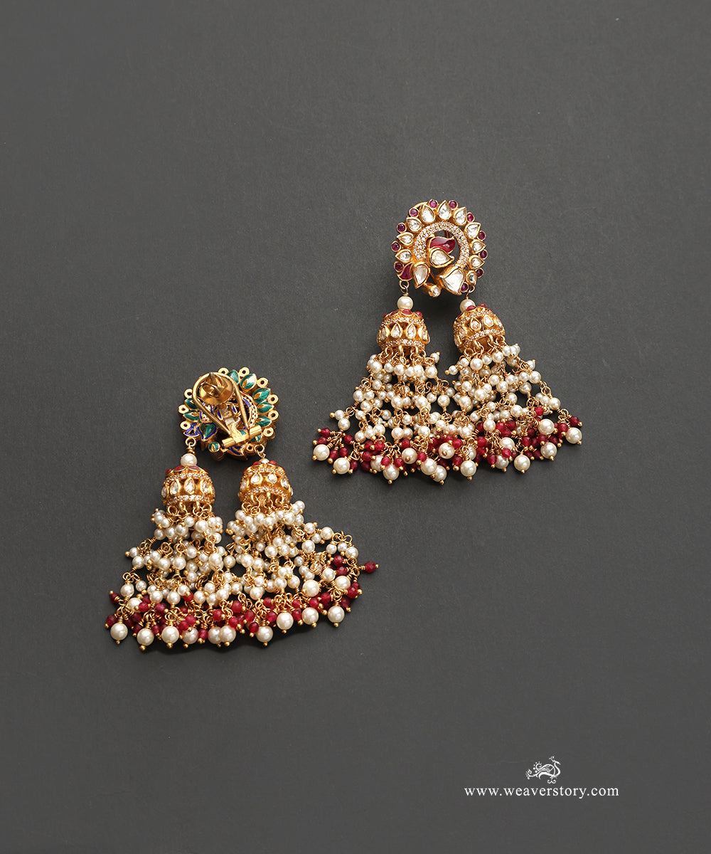 Zainab_Handcrafted_Silver_Earrings_With_Meenakari_Jadau_Work_WeaverStory_03