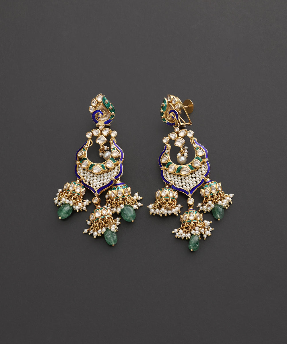 Rajmor_Gold-Plated_Silver_Meenakari_Chandbali_Earrings_WeaverStory_03