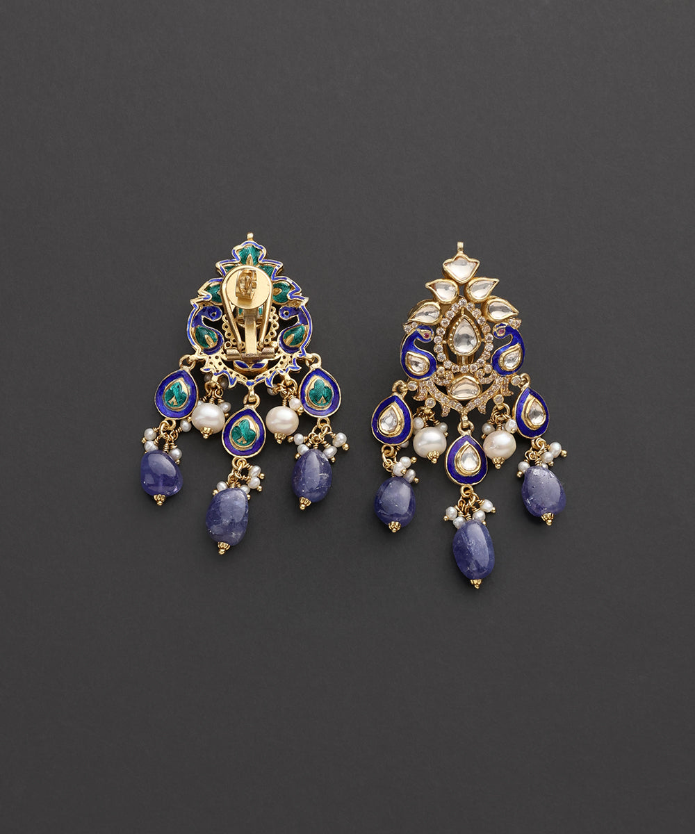 Neelambari_Blue_Meenakari_Kundan_&_Pearl_Drop_Earrings_WeaverStory_02