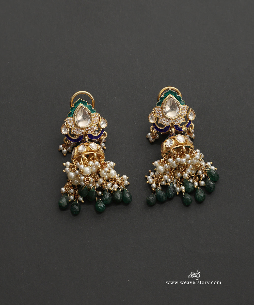 Zahra_Handcrafted_Silver_Earrings_With_Meenakari_Jadau_Work_WeaverStory_02