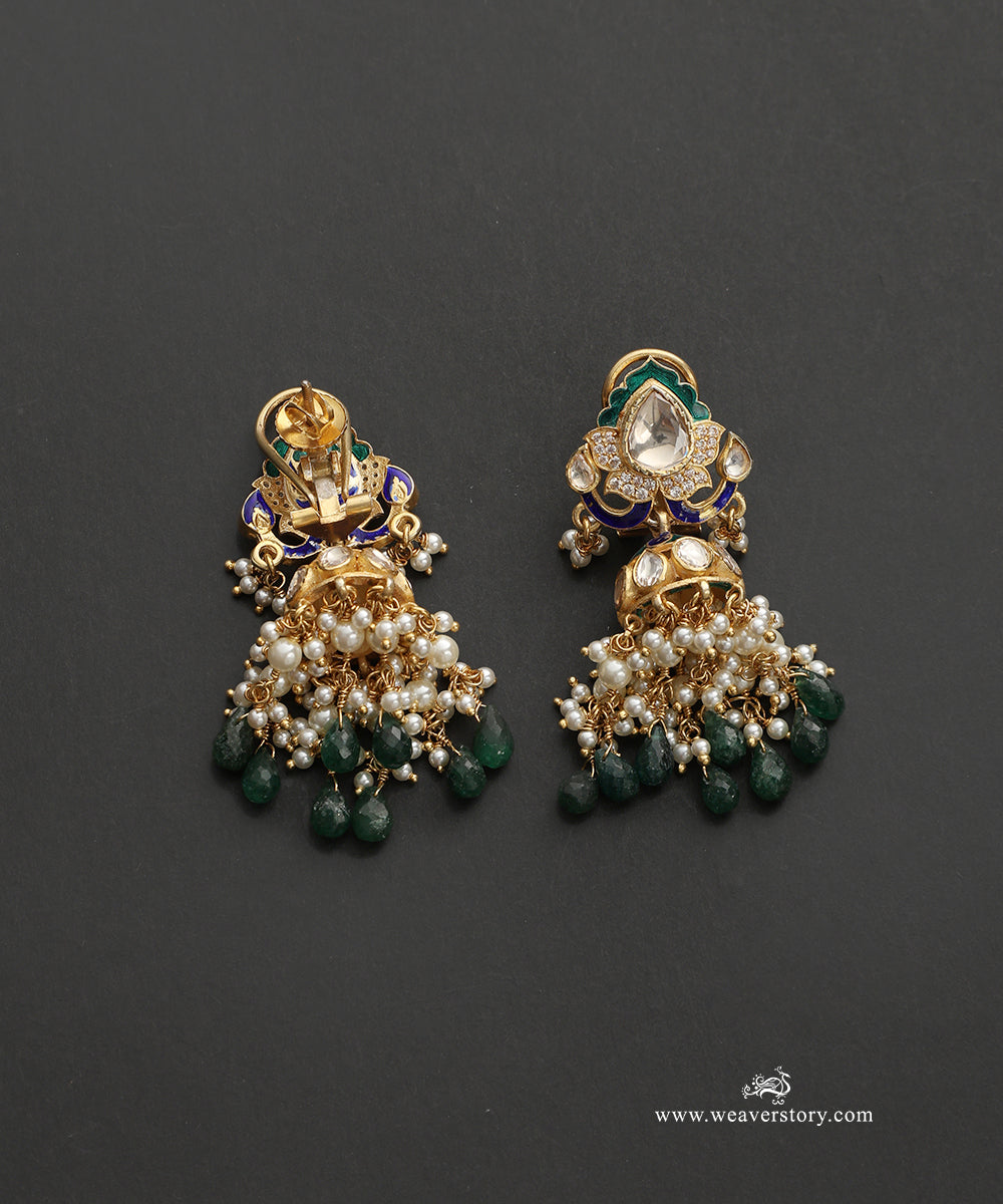 Zahra_Handcrafted_Silver_Earrings_With_Meenakari_Jadau_Work_WeaverStory_03