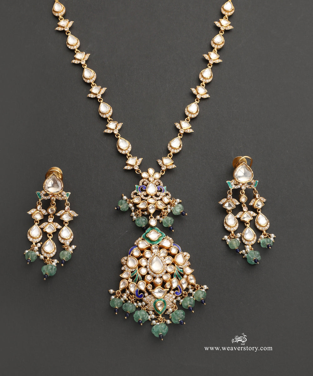 Zayna_Handcrafted_Silver_Earrings_With_Meenakari_Jadau_Work_WeaverStory_04