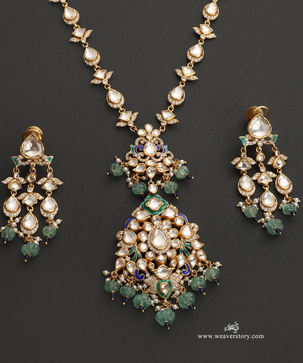 Zayna_Handcrafted_Silver_Earrings_With_Meenakari_Jadau_Work_WeaverStory_02