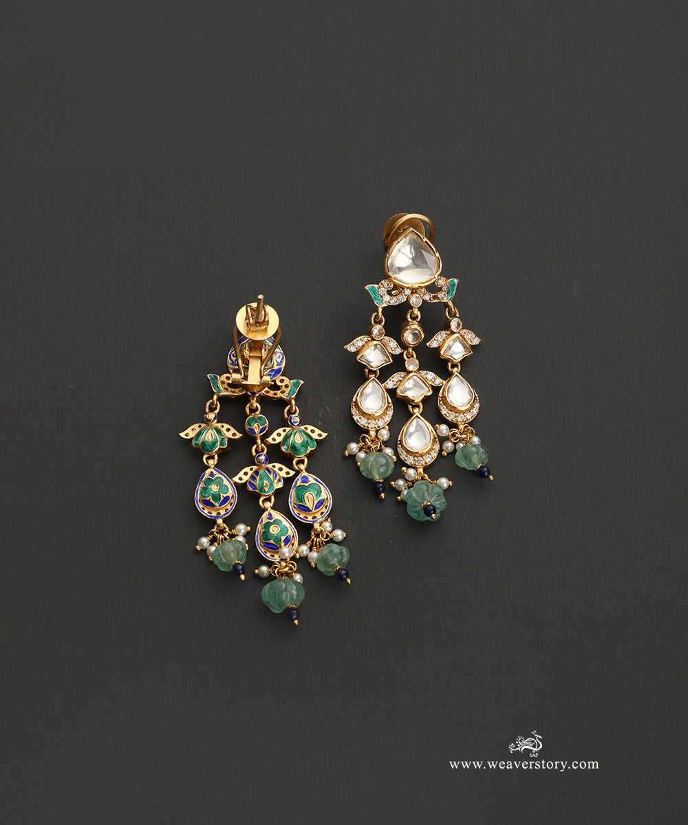 Zayna_Handcrafted_Silver_Earrings_With_Meenakari_Jadau_Work_WeaverStory_03