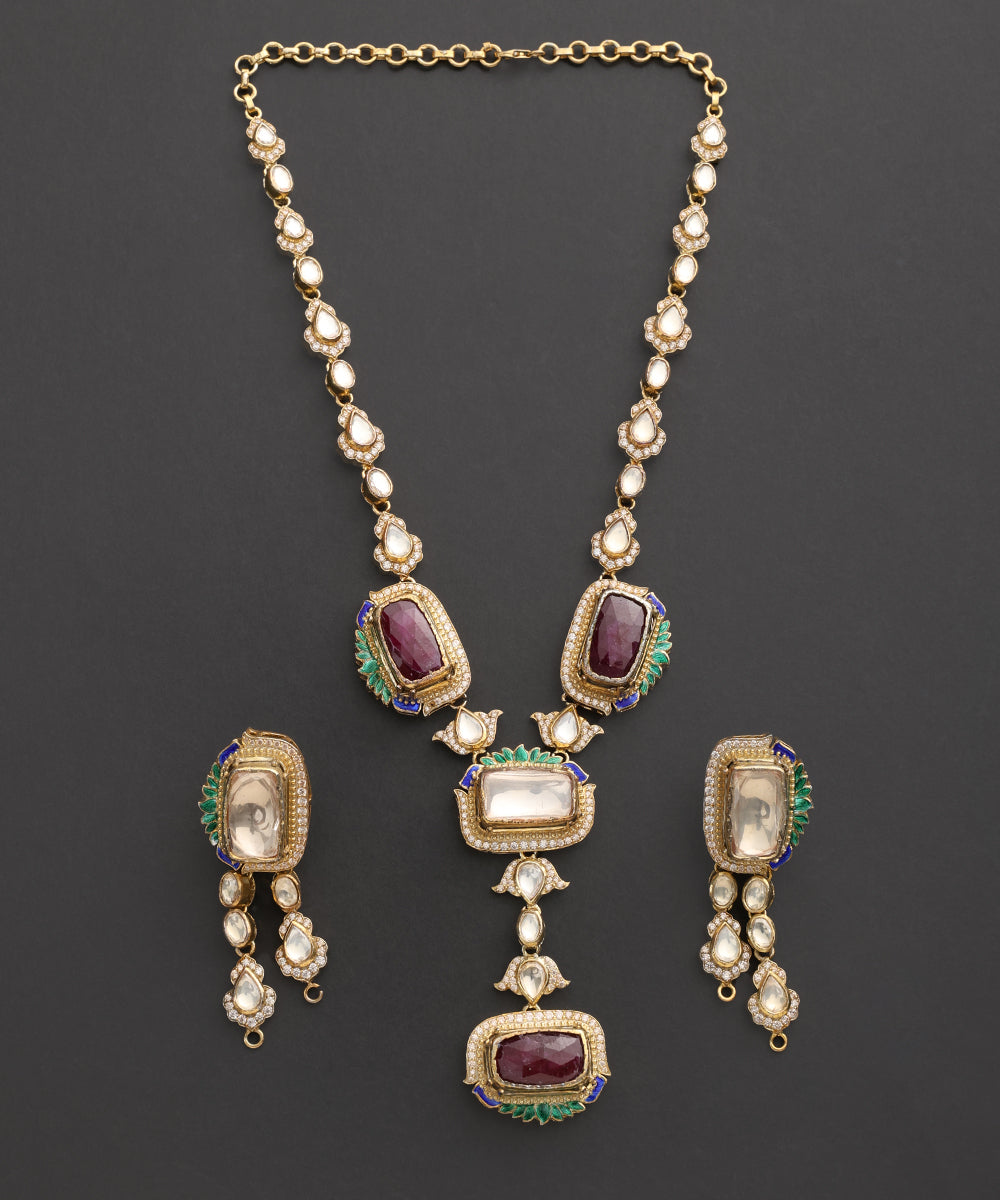 Gulnaar_Kundan_Necklace_Set_with_Ruby-Red_Stones_&_Meenakari_WeaverStory_02