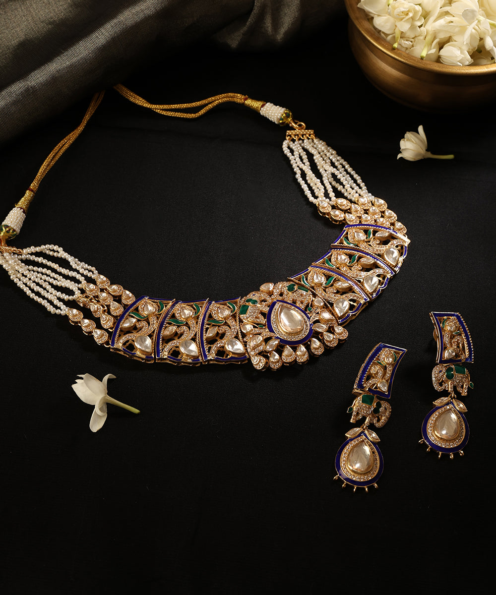 Rajvilas_Blue_Meenakari_Kundan_Choker_Set_WeaverStory_01