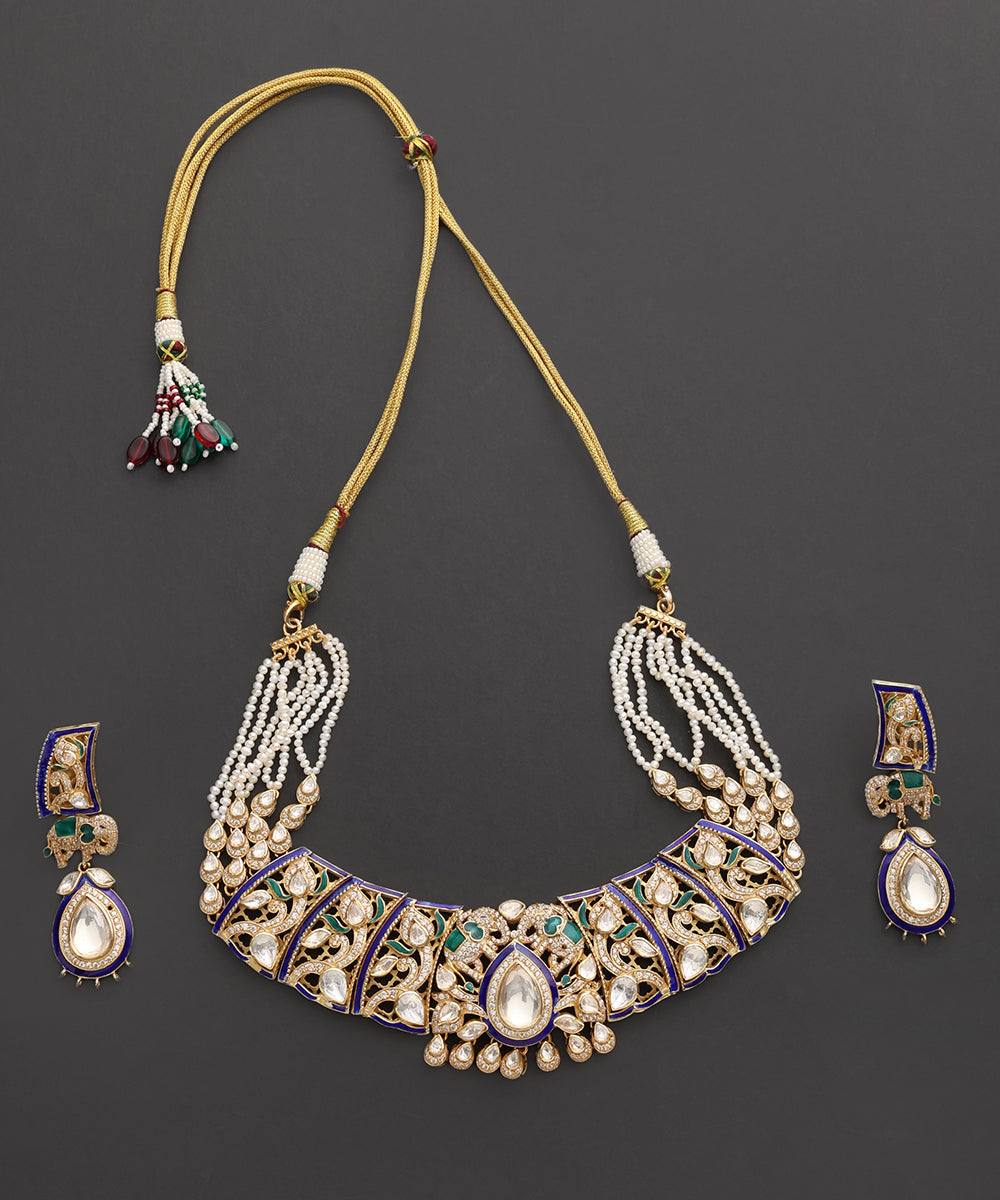 Rajvilas_Blue_Meenakari_Kundan_Choker_Set_WeaverStory_02