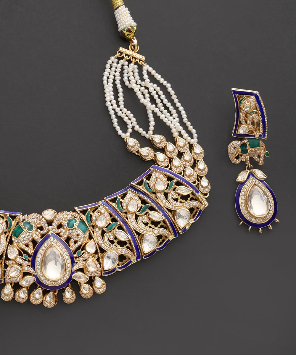 Rajvilas_Blue_Meenakari_Kundan_Choker_Set_WeaverStory_03