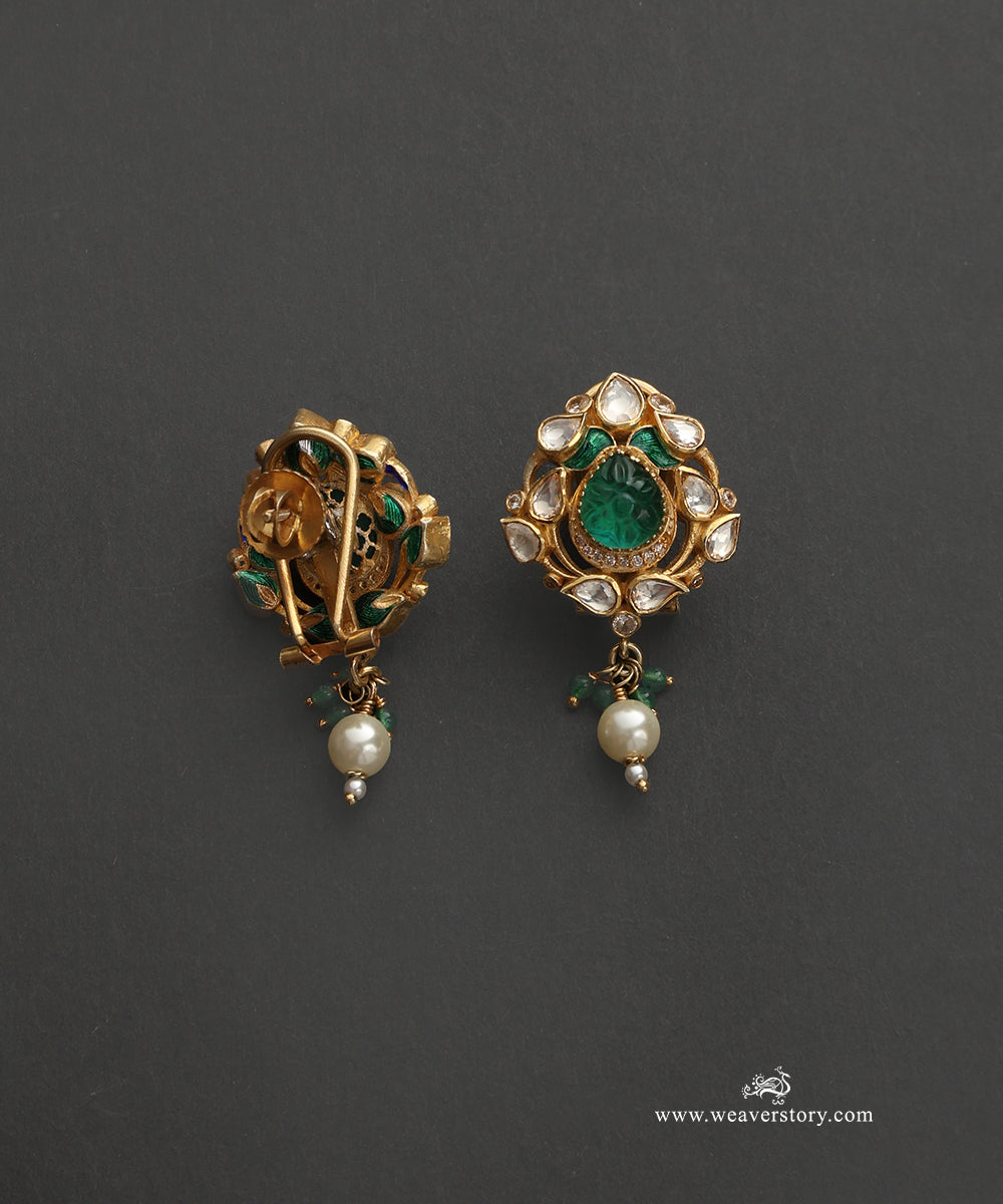 Daman_Handcrafted_Silver_Studs_With_Meenakari_Jadau_Work_WeaverStory_03