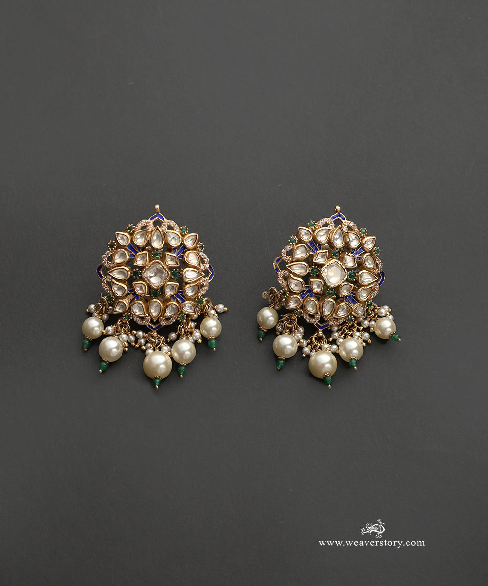 Saira_Handcrafted_Silver_Studs_With_Meenakari_Jadau_Work_WeaverStory_02