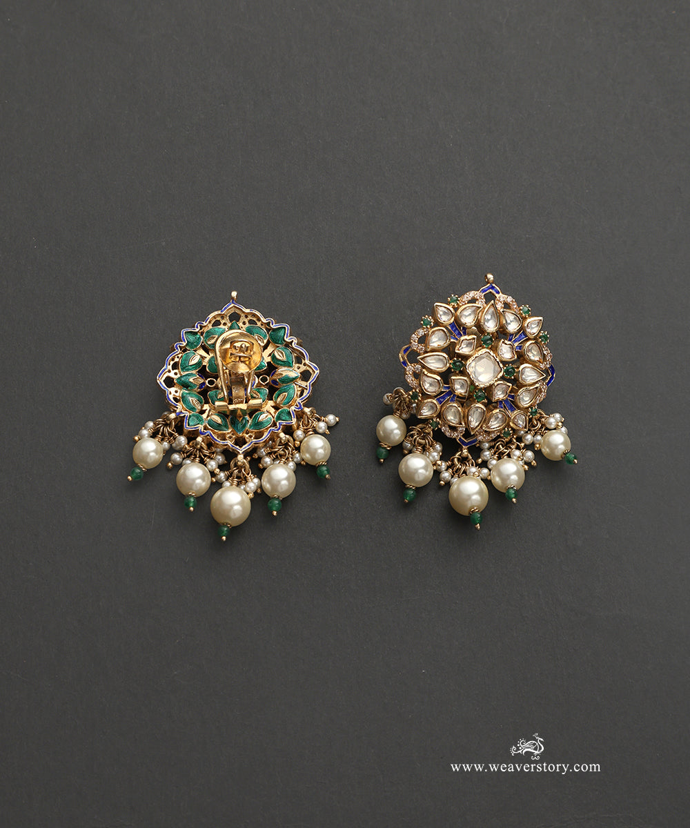 Saira_Handcrafted_Silver_Studs_With_Meenakari_Jadau_Work_WeaverStory_03