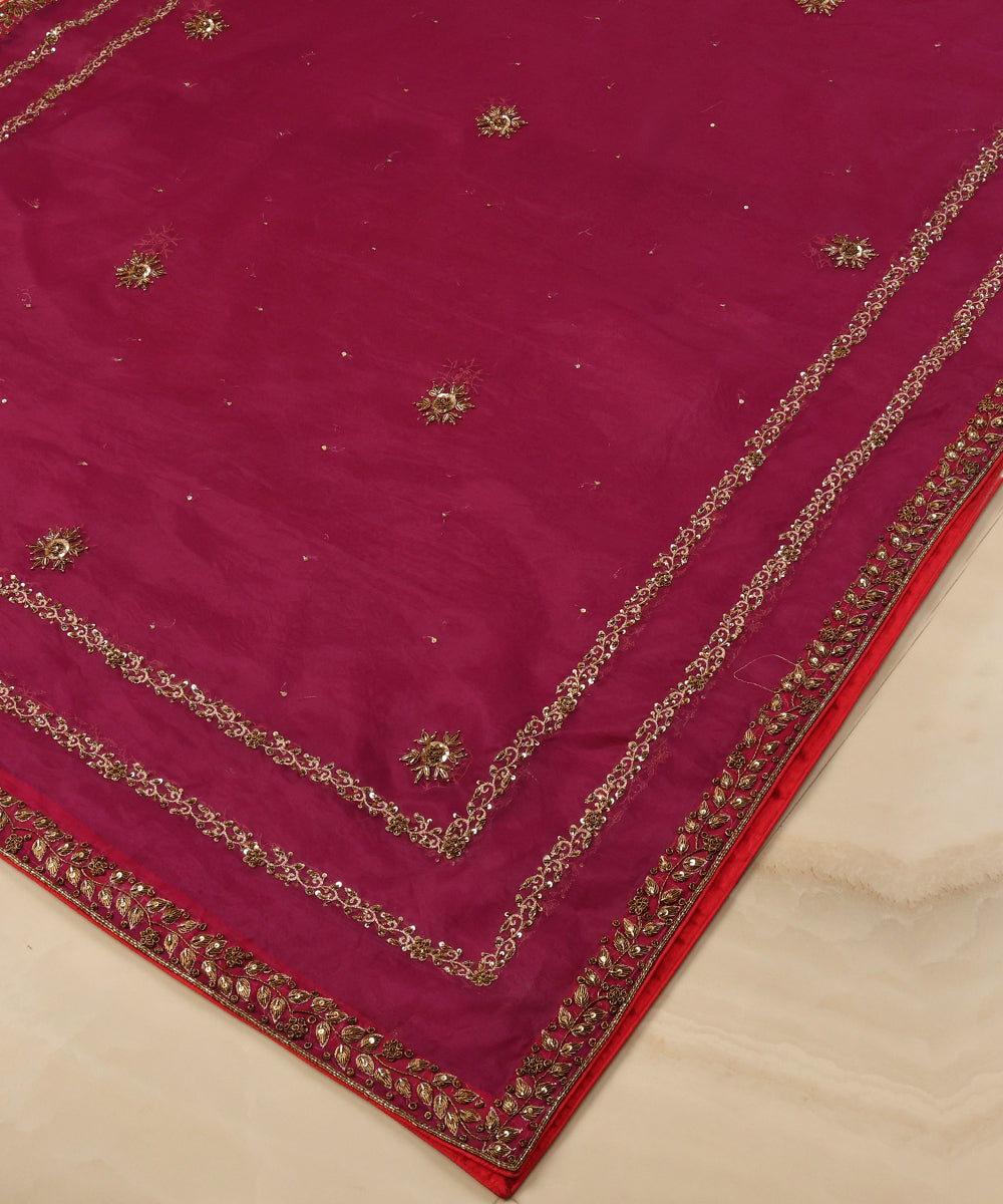 Mulled_Wine_Handloom_Pure_Organza_Dupatta_With_Hand_Embroidered_Zardozi_Borders_And_Boota_WeaverStory_03