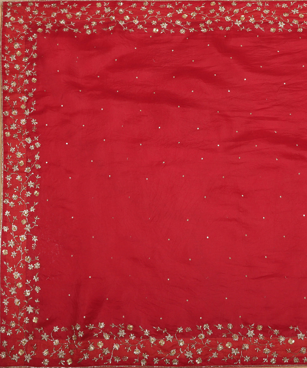 Red_Organza_Dupatta_With_Hand_Embroidered_Zardozi_Border_WeaverStory_02