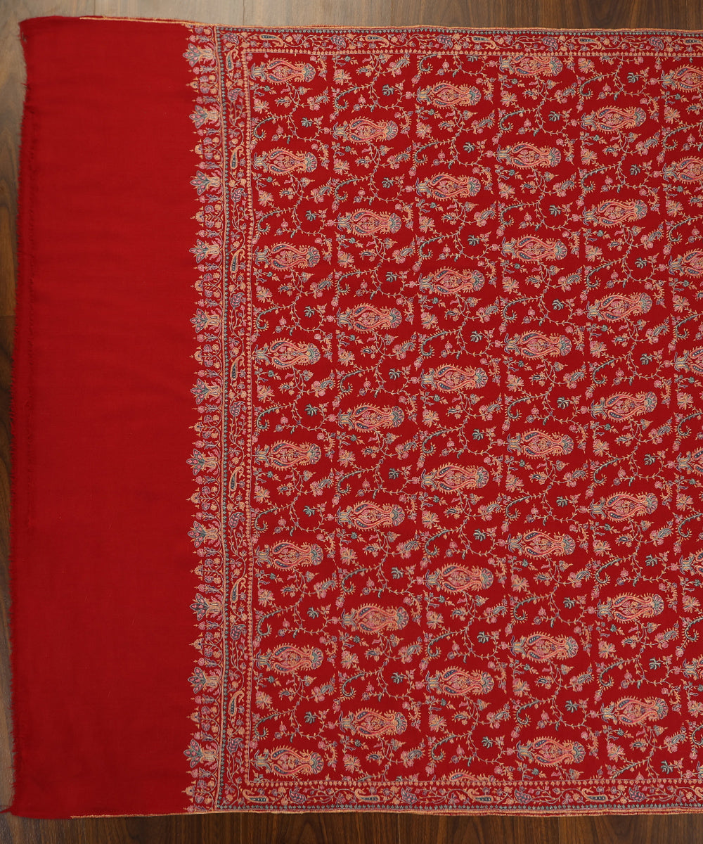 Red_Handwoven_Pure_Pashmina_Jamawar_Shawl_WeaverStory_02