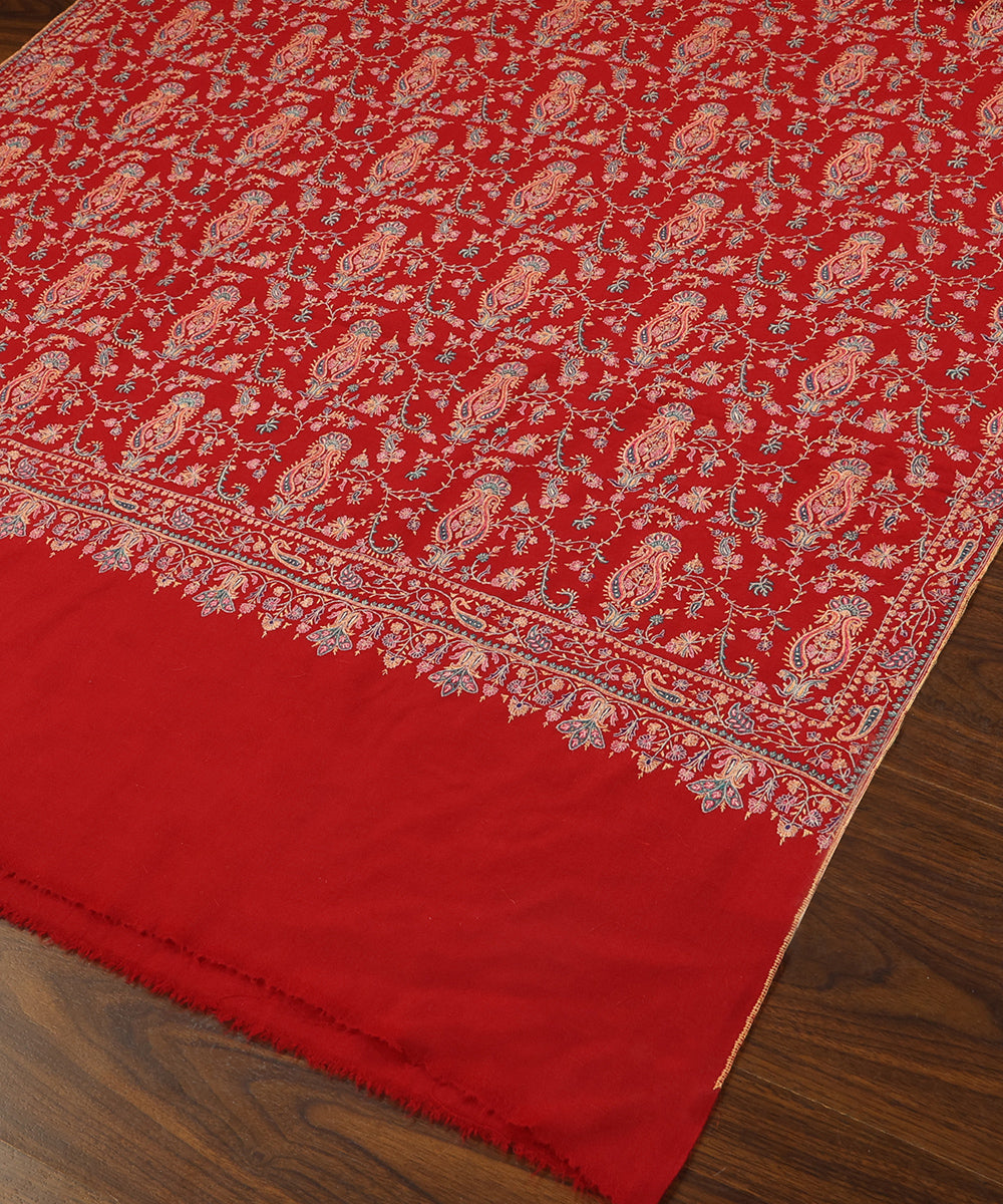 Red_Handwoven_Pure_Pashmina_Jamawar_Shawl_WeaverStory_03