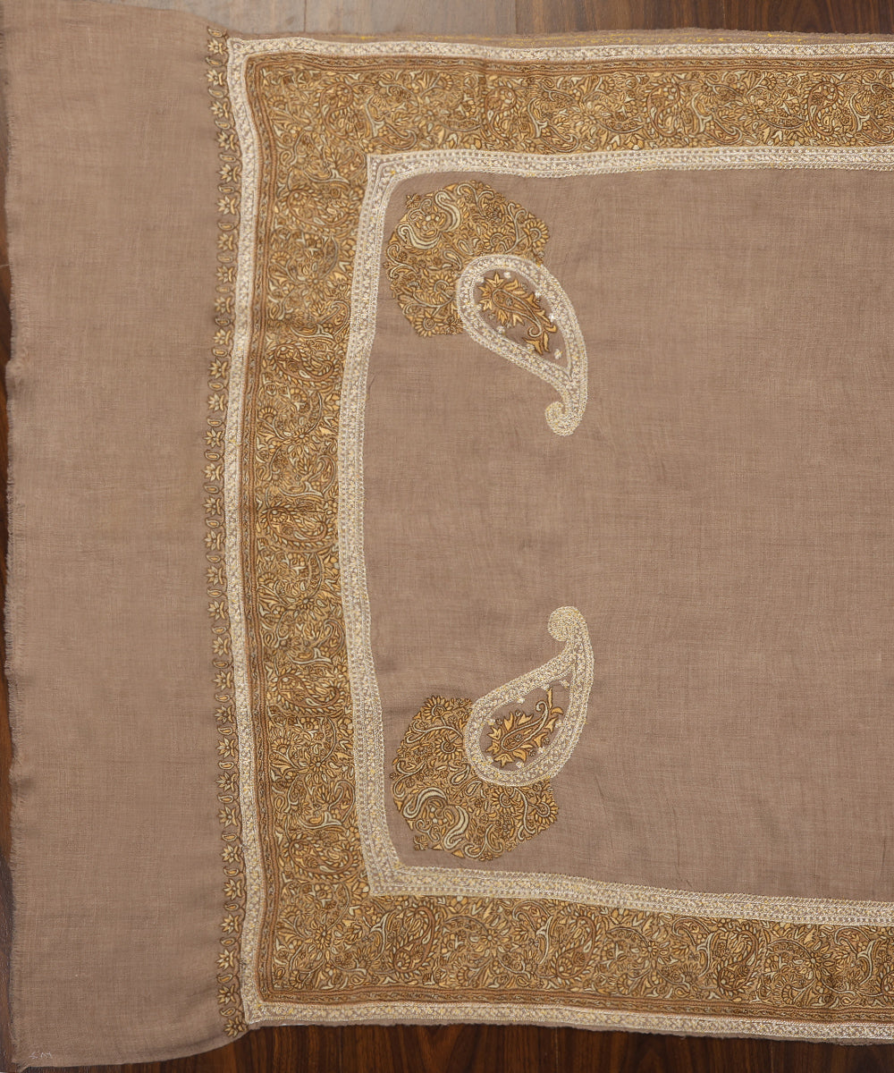 Natural_Toosh_Color_Handwoven_Pure_Pashmina_Shawl_Resham_Sozni_Kari_Border_And_Palla_With_Tilla_Highlights_WeaverStory_02