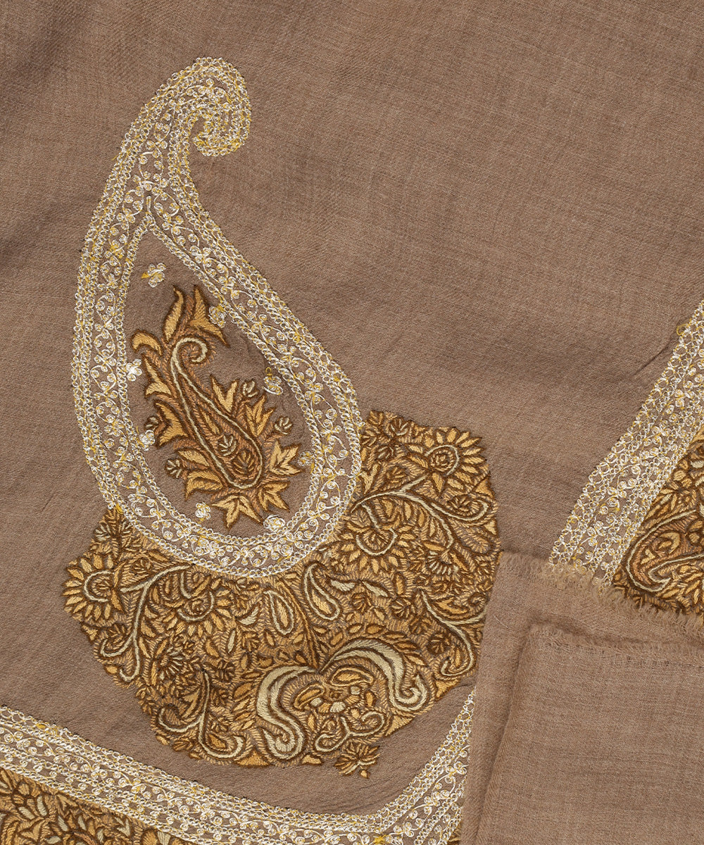 Natural_Toosh_Color_Handwoven_Pure_Pashmina_Shawl_Resham_Sozni_Kari_Border_And_Palla_With_Tilla_Highlights_WeaverStory_04